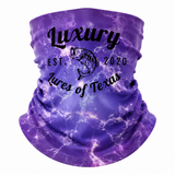 Luxury Face Shield /Neck Gaiter Purple Lightning