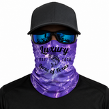 Luxury Face Shield /Neck Gaiter Purple Lightning