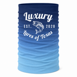 Luxury Face Shield /Neck Gaiter Blue/Sky Blue Fade