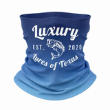 Luxury Face Shield /Neck Gaiter Blue/Sky Blue Fade