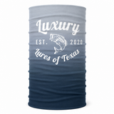 Luxury Face Shield /Neck Gaiter White/Navy Fade