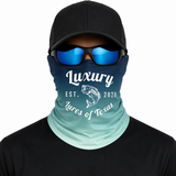Luxury Face Shield /Neck Gaiter Blue/Aqua Fade