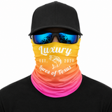 Luxury Face Shield /Neck Gaiter Yellow/Pink Fade