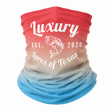 Luxury Face Shield /Neck Gaiter Blue/Red Fade