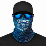 Luxury Face Shield /Neck Gaiter Blue Scale